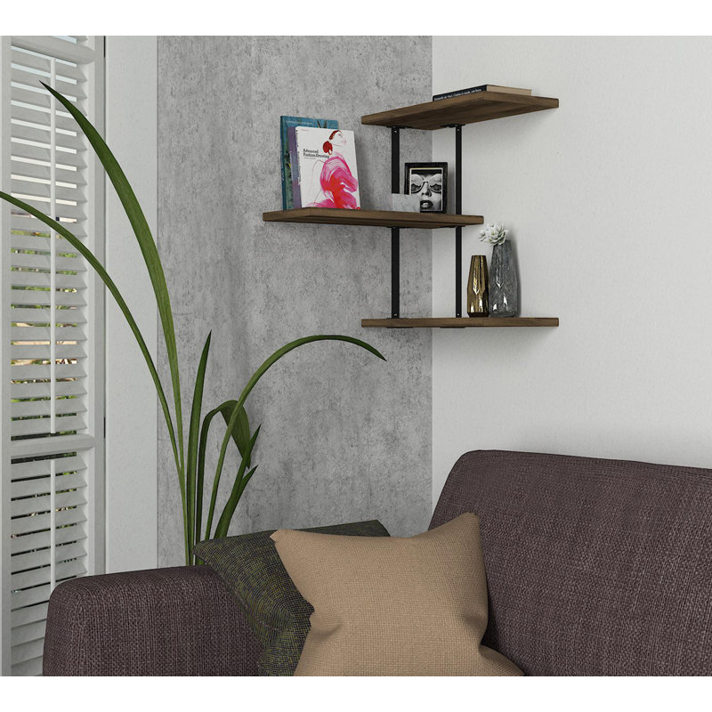 Guglielmo 3 Piece Solid Wood Accent Shelf