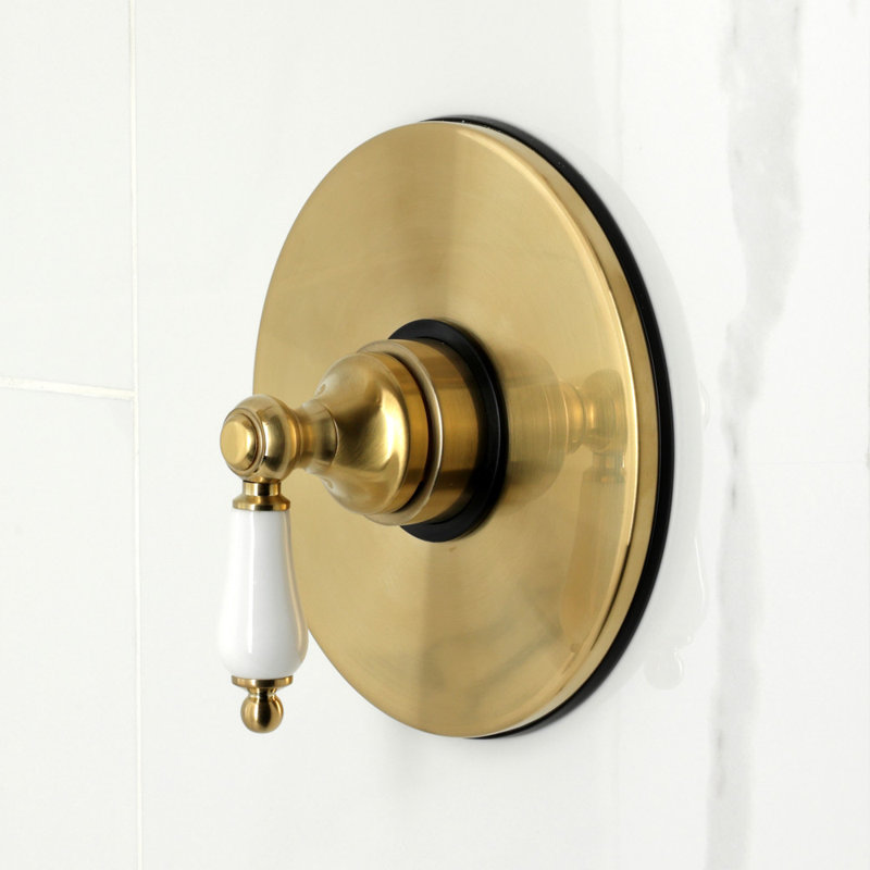 Kingston Brass Single-Handle Pressure Balanced Tub and Shower Faucet, Brushed Brass