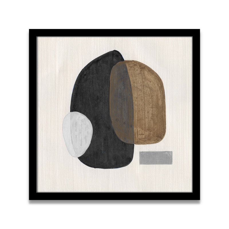 Art mural Inola Neutral Stones III, H 17 po x l 17 po, Noir