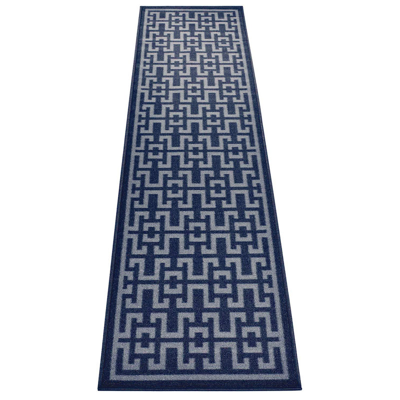 Tapis de couloir antidérapant tout-en-un Greek Key