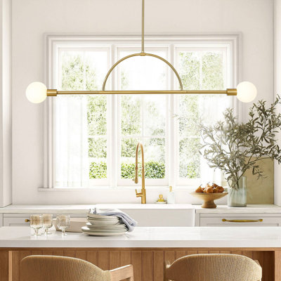 2 - Light Whimsy Arched Simple Metal Linear Pendant Light