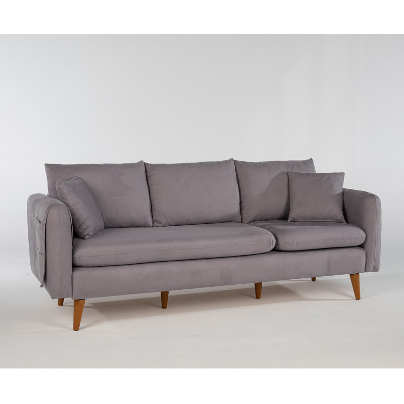 Canapé rembourré 84,6 po Rotterdam, 100 % polyester gris