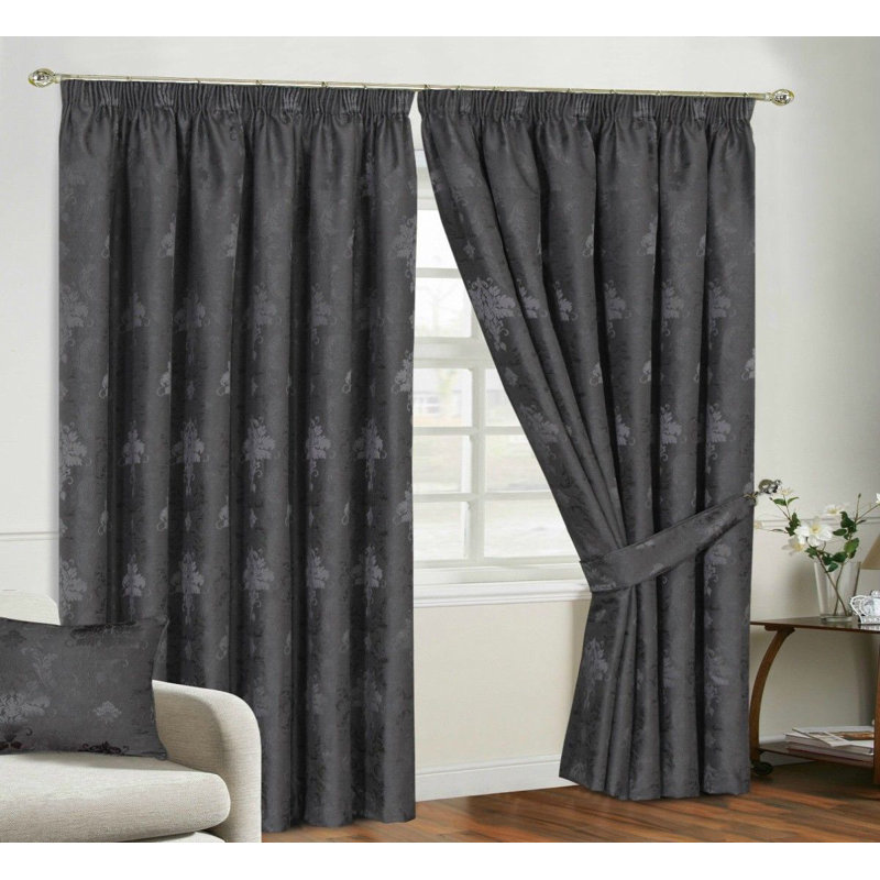 Virgina Sheer Curtain Pair, 228 W x 183 D cm, Grey Silver
