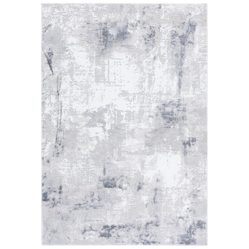 Slate Performance Abstract Rug, Rectangle 4' x 6'