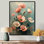 Rose, gris, coquelicots, fleurs, nature morte, charme II - coquelicots, art mural, salon