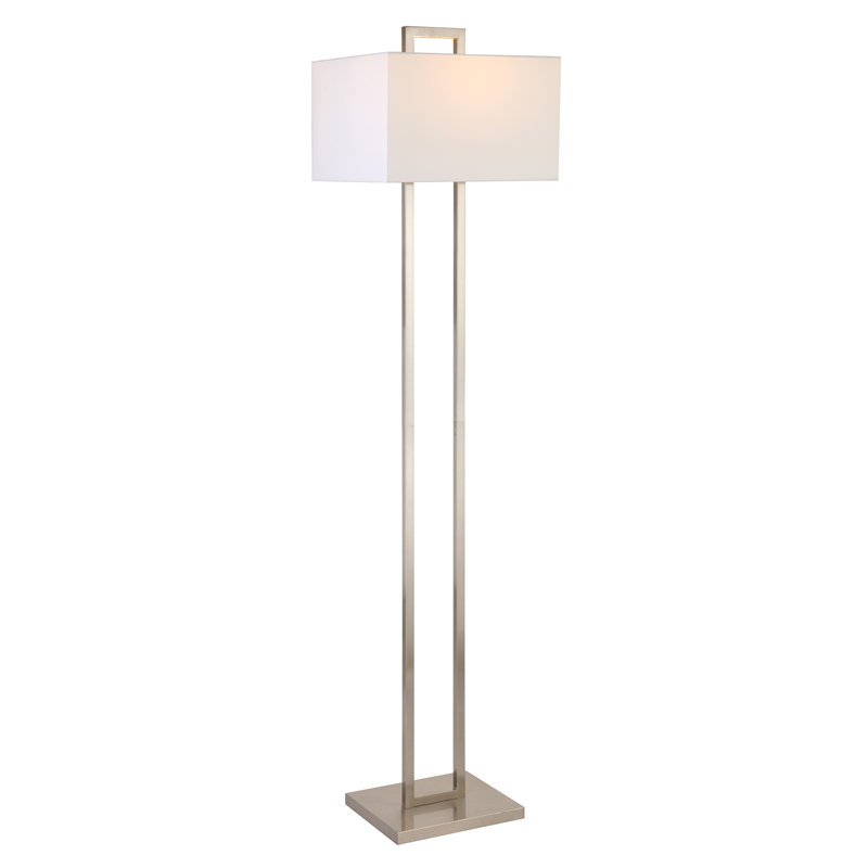 Lampe sur pied H 68 po Ronny, Nickel brossé