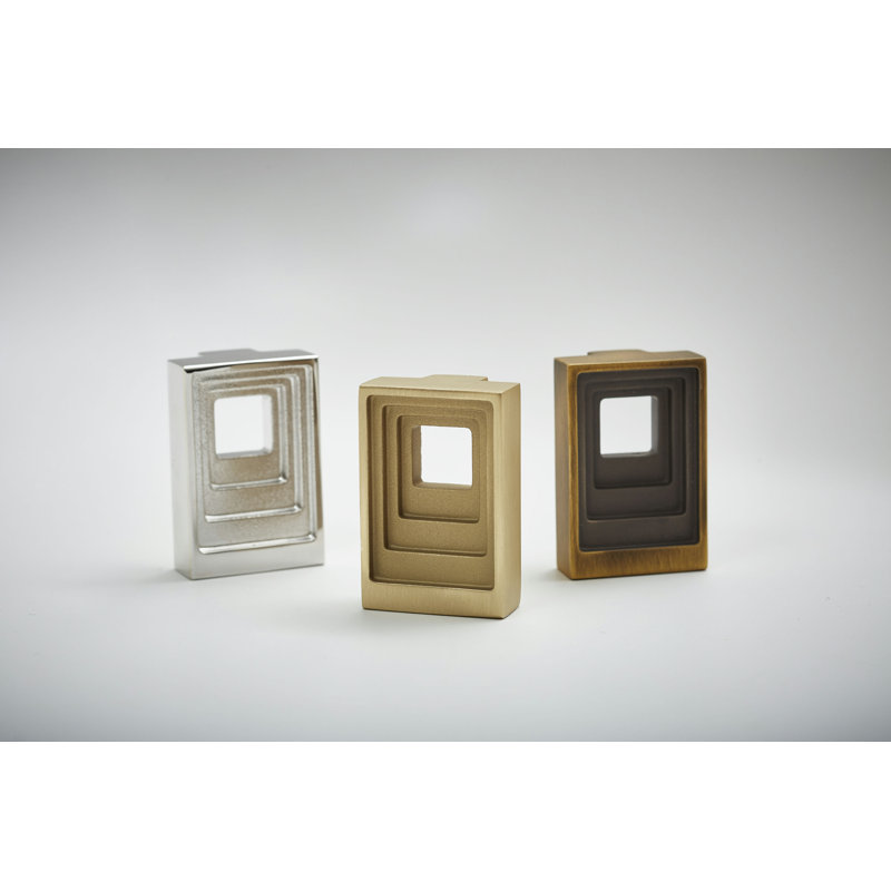 Step Geometric Knob, Satin Brass