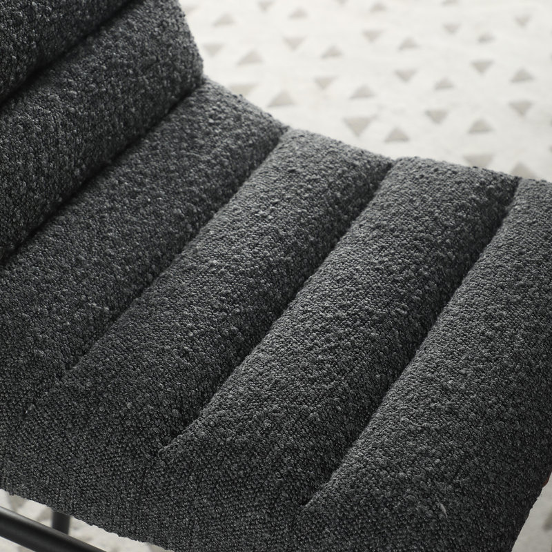 Chaise à hauteur de comptoir en tissu H 17,75 po Marlet, Gris foncé