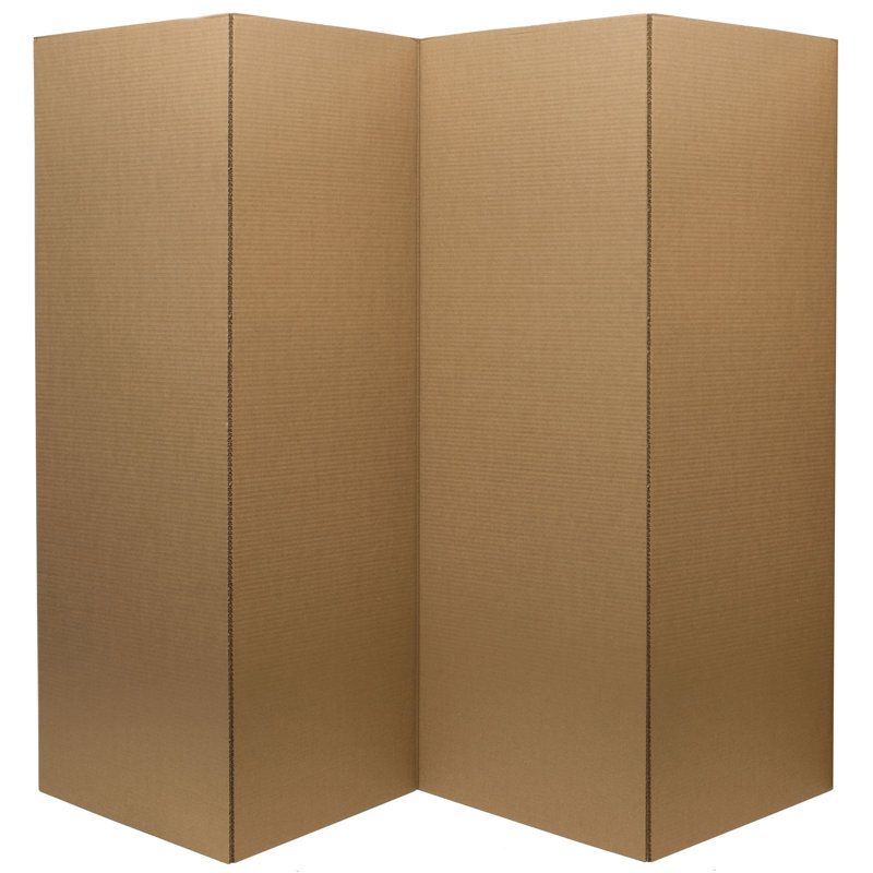 Paravent en carton Kuuda High, Brun, 4, Remise de rangement en métal H 6 pi