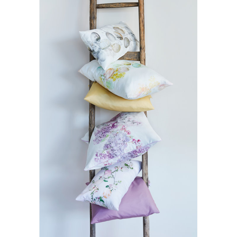 Happy Easter Floral Rectangular Cushion, White/Grey