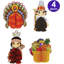 Accessoire de fête de l'Action de grâce de 5 pouces pour enfants (4 par paquet)