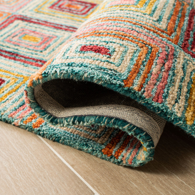 Union Rustic Deyoung Hand Tufted Wool Geometric Rug