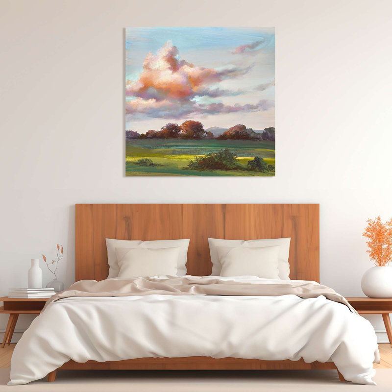 Landscape Painting: Devon Sky I - Wrapped Canvas Print, 70cm H x 70cm W