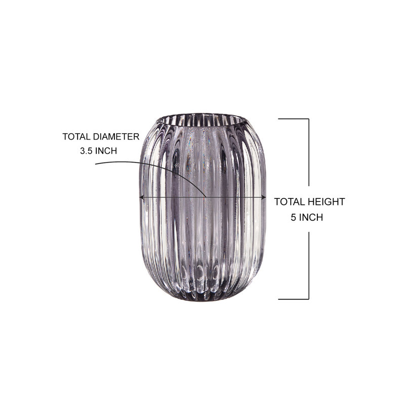 5'' H Glass Wall Votive Holder, Smoke Gray