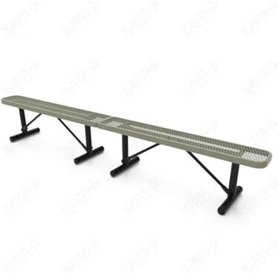 Banc de parc portatif en métal enduit de 10 pieds - Brun clair sans dossier