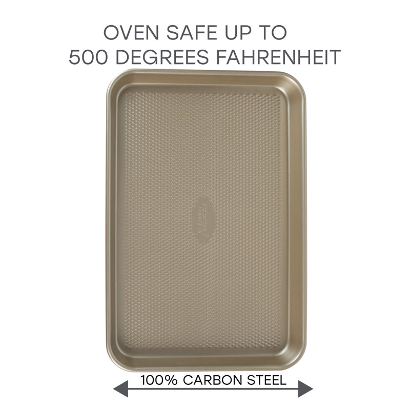 Gold Medium Nonstick Carbon Steel Baking Sheet with Diamond Base