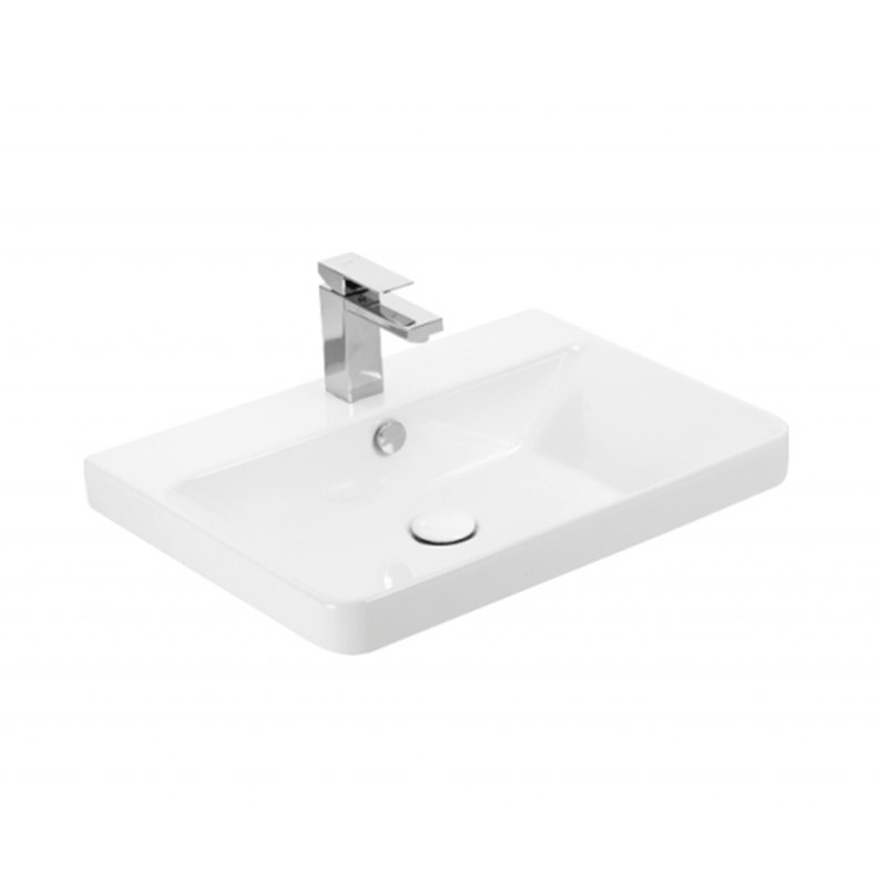 Luxury 21.7'' L Bathroom Sink, Single, matte white