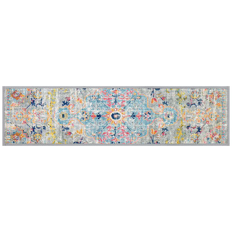 Tapis d'escalier antidérapants pour l'intérieur, Gris / orange / bleu