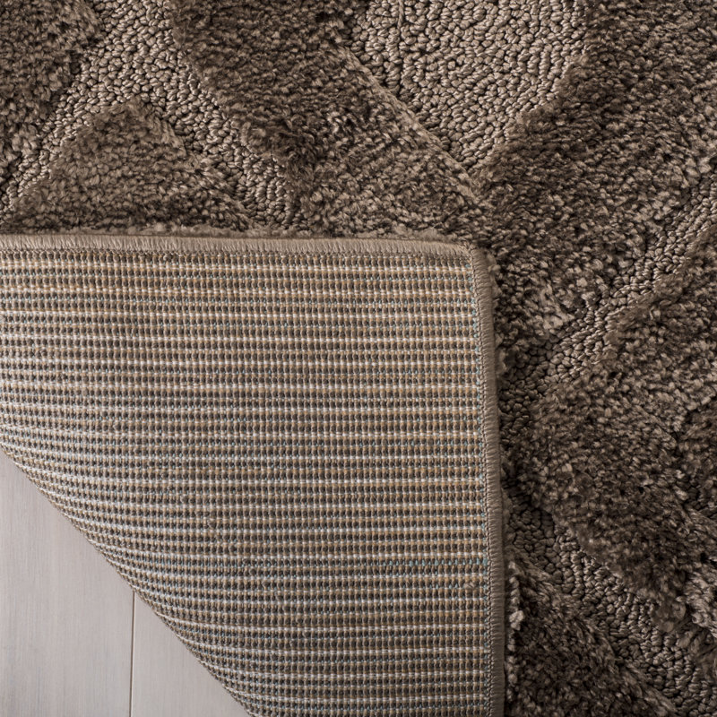 Ashburnham Olympia Shag Performance Geometric Rug, Round 6'7"