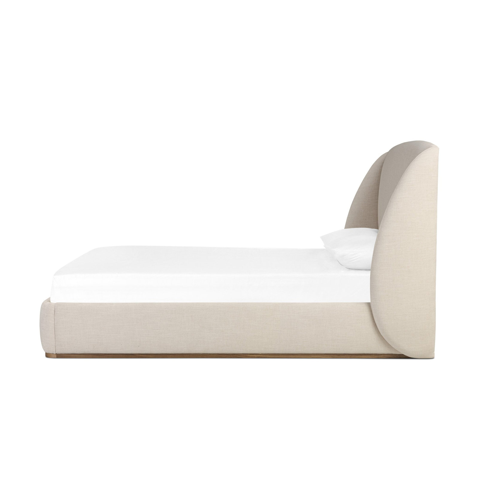 Hallward Wingback Oak Bed, Queen, Cambric Ivory