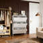 Armoire Trera avec 3 tiroirs rabattables et une structure en métal pour l'organisation du vestibule et un design peu encombrant.