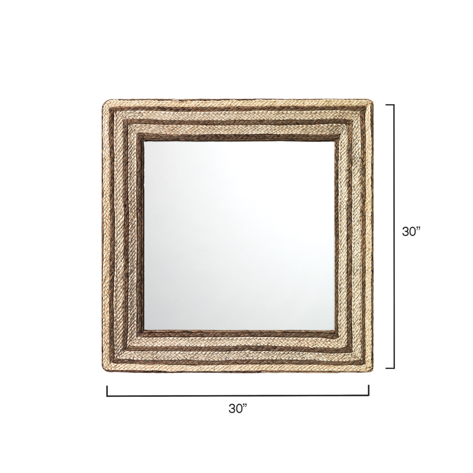 Seagrass Mirror, Square 30" x 30"