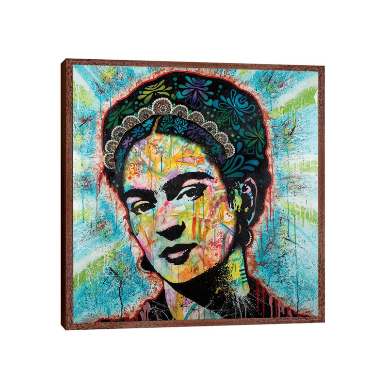 Frida by Dean Russo - Print, 66.04 cm H x 66.04 cm W x 3.175 cm D, Brown Framed