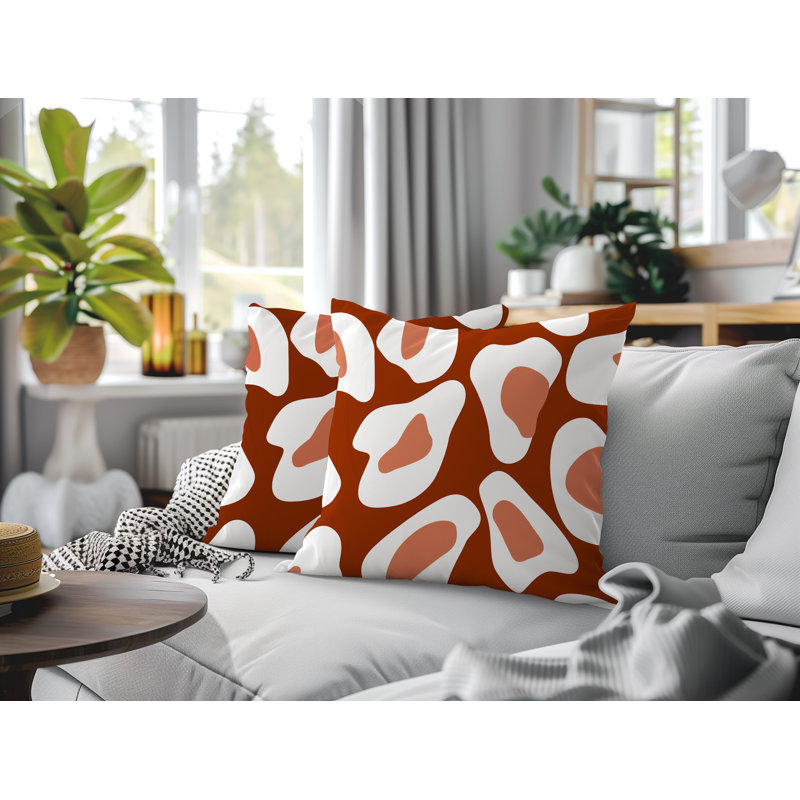 Oreiller réversible intérieur / extérieur Ziny, 20 x 20, Burnt Orange