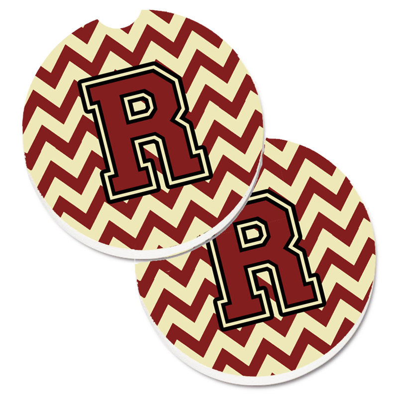 Sous-verre pour voiture, R, Marron / Or