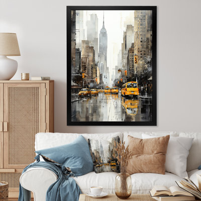 Reproduction d'art sur toile, Lynnelle, gris, minimalisme jaune, Rhythms of City II