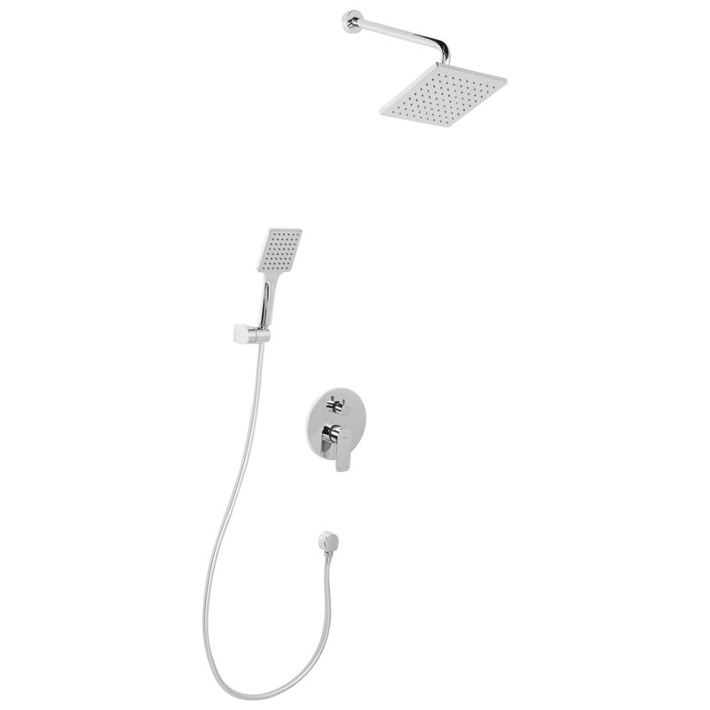 Concealed Shower Set with Rainshower GUARATUBA Black, Chrome