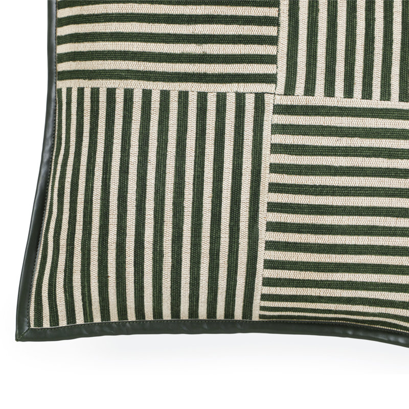 Coussin décoratif en jute de coton vert Kora, Vert
