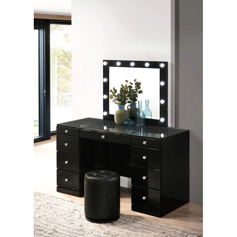 Meuble-lavabo 1 pièce 1 pièce Glam, Noir