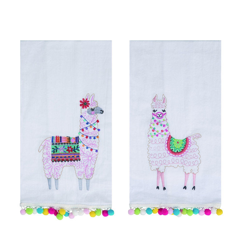  Ensemble de 2 décorations pour la maison en coton lama