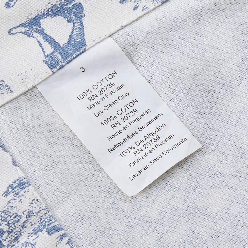 Amelie Cotton Toile Tailored Window Valance, Blue
