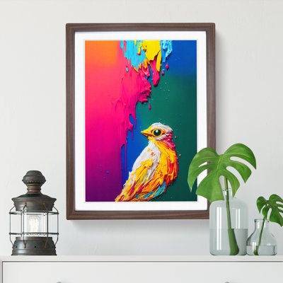 Painted Bird No.3 Abstract - Single Picture Frame Print