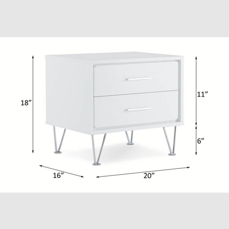 Avraham Rectangular Accent Table, White