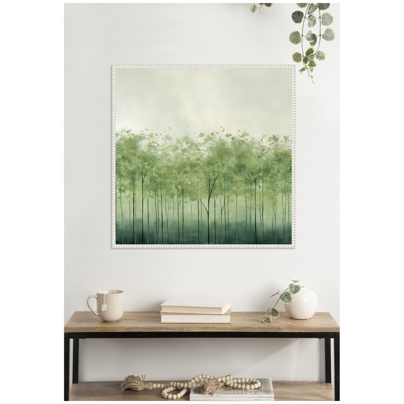 «Abstract Green Trees» par The Creative Bunch Studio, reproduction d'art sur toile encadrée