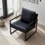 Chaise d'appoint en polyuréthane avec structure en métal noir, fauteuil ergonomique-1093135269