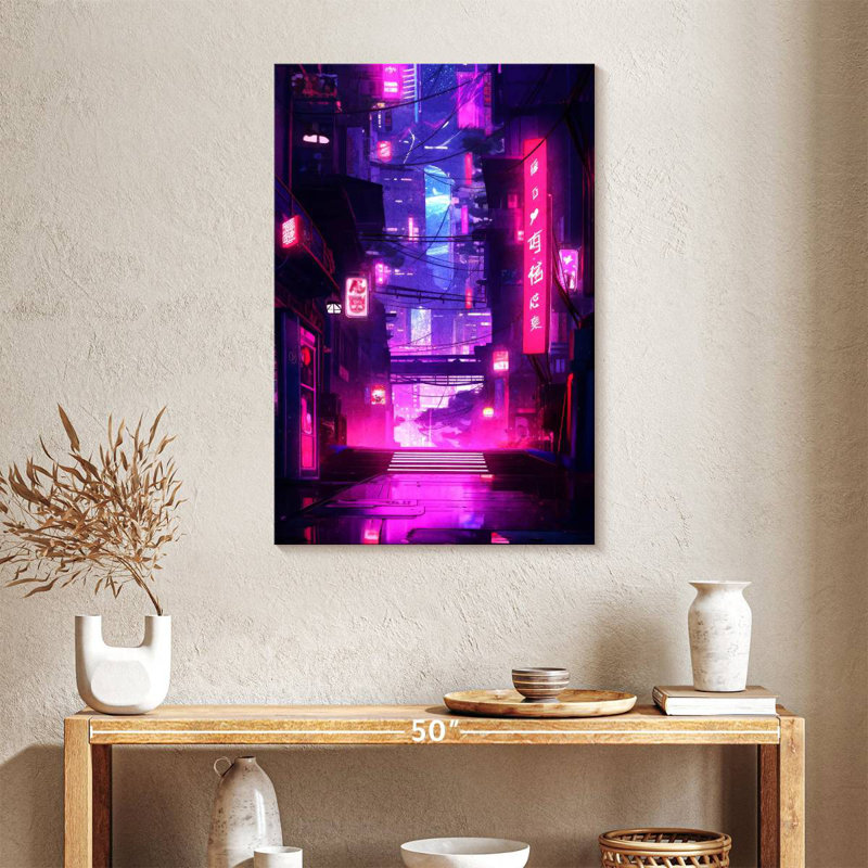 Aime Tokyo Street Neon Night Lights, 36" H x 24" W