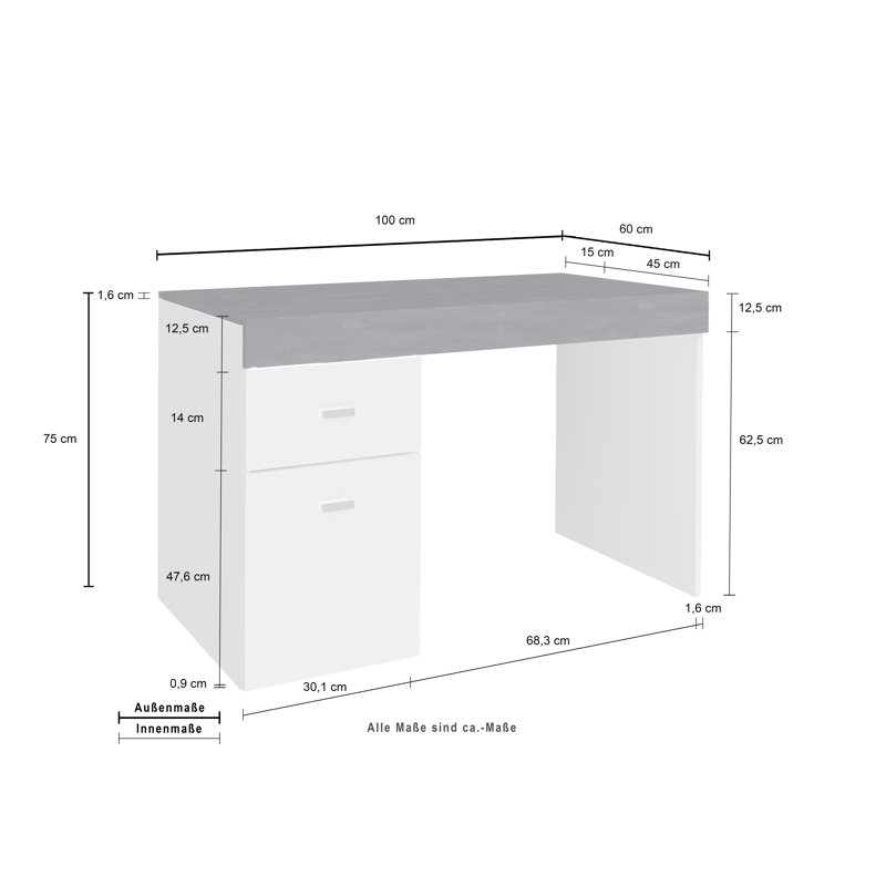Hodgeman Computer Desk, Black