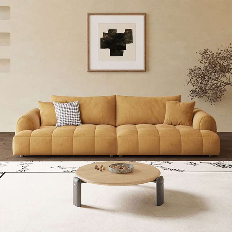 Canapé modulaire en velours jaune, 33.86"H * 98.43"L * 37.80"W