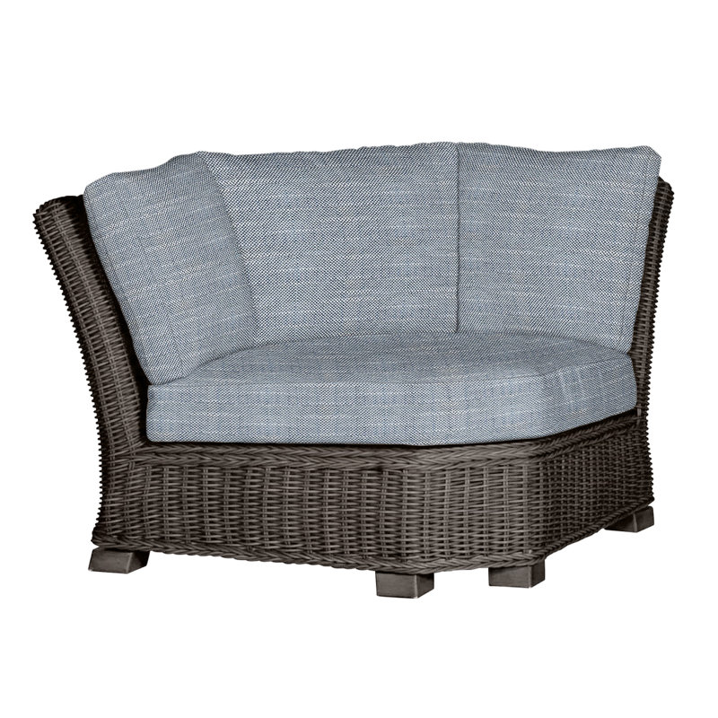 Canapé modulaire rustique tissé - Noyer noir, InsideOut® Rollo ‑ lin Chambray, Welt, Noir noyer