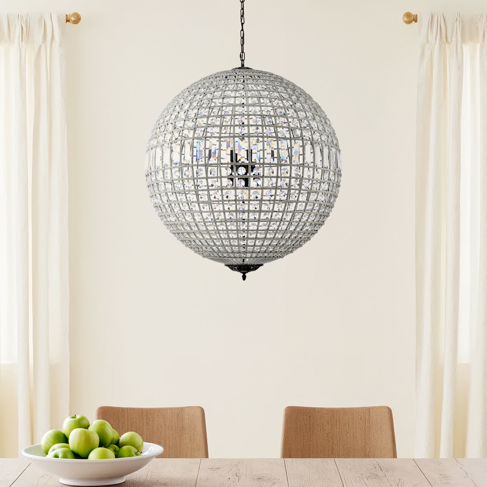 Rola 8 - Light Metal Dimmable Globe Chandelier, Dark Bronze