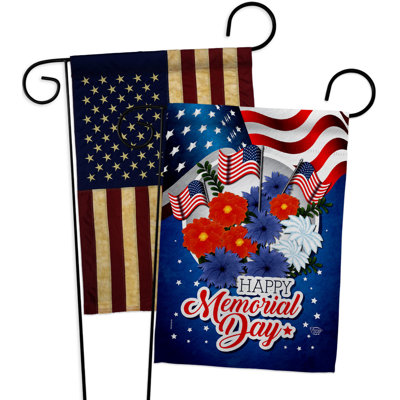 Double Sided 18.5'' H x 13'' W Polyester Independence Day Garden Flag