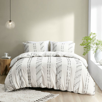 Housse de couette pour lit très grand / très grand en coton 3 pièces