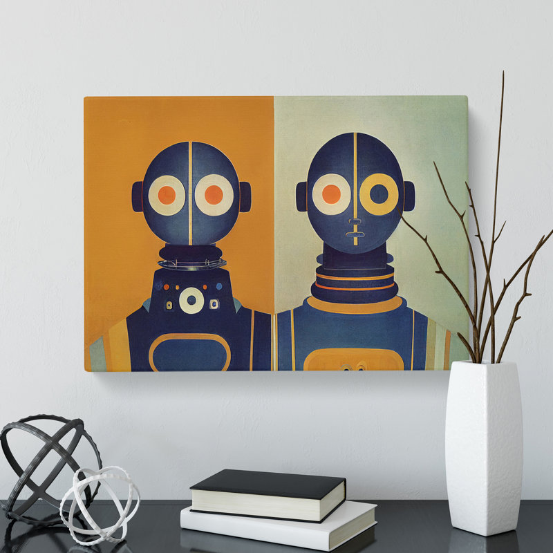 Symmetrical Robots Abstract - Wrapped Canvas, 40cm H x 60cm W x 3cm D