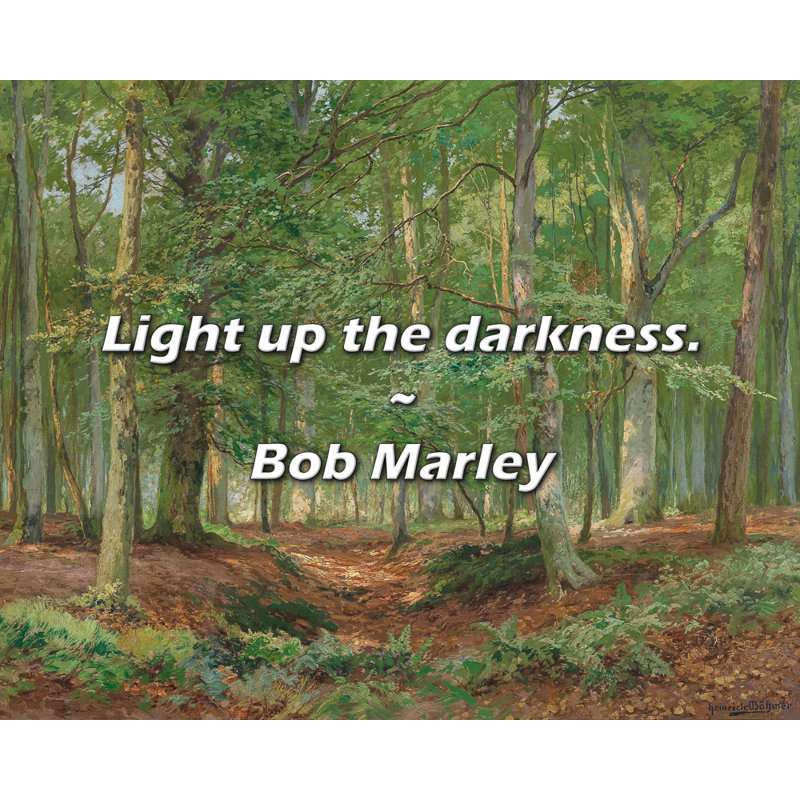 Citation de Bob Marley: Illuminez l'obscurité., H 15 po x l 18 po
