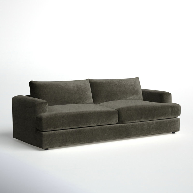 Cayden Upholstered 96'' Sofa, Bella Ash Performance Velvet