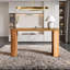 Console de 60 pouces avec pieds incurvés réversibles, plateau en bois massif-1542400840